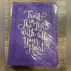 Purple Faux‎ Leather Journal Proverbs 3:5 Scripture Notebook 240 Lined Pages 5x7